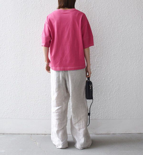 SHIPS any「《予約》SHIPS any:〈抗菌防臭/洗濯機可能〉USAコットン 配色 ステッチ ワイド TEE」|Tシャツ・カットソー|