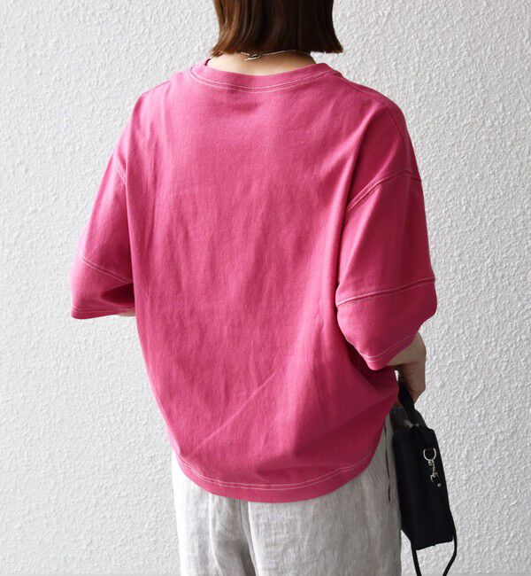 SHIPS any「《予約》SHIPS any:〈抗菌防臭/洗濯機可能〉USAコットン 配色 ステッチ ワイド TEE」|Tシャツ・カットソー|
