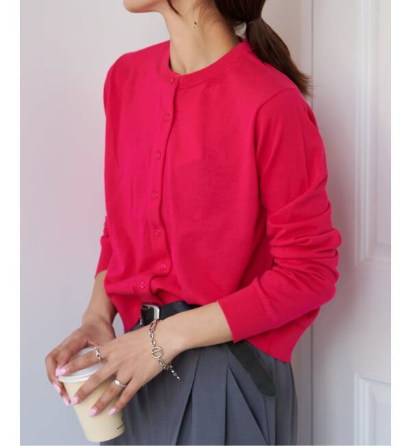 OUTDOOR PRODUCTS Usual Things「ハイゲージコットンコンパクトクルーネックカーディガン」|カーディガン|