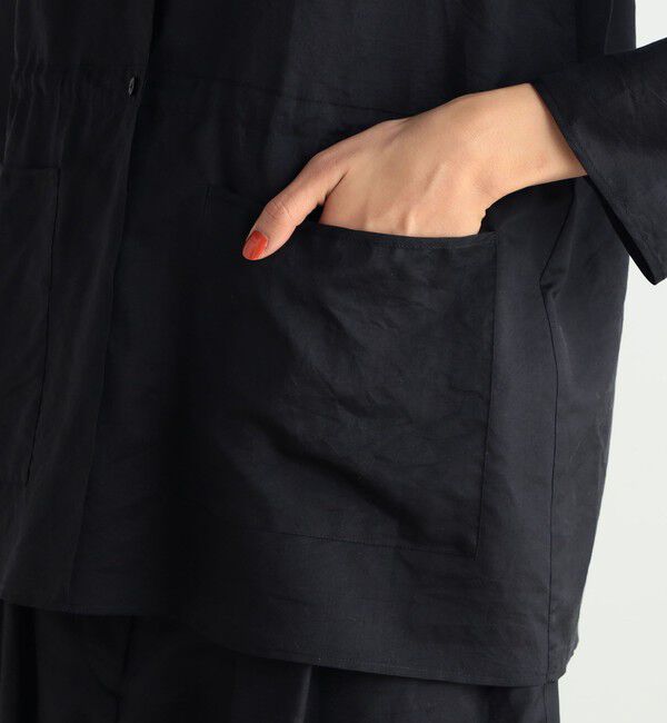 BACCA「ウォッシャーシルク ギャザードジャケット」|シャツ・ブラウス|