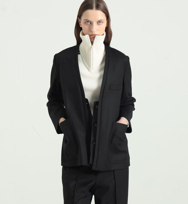 BACCA「ウールサキソニー ノーカラージャケット」|ノーカラージャケット|