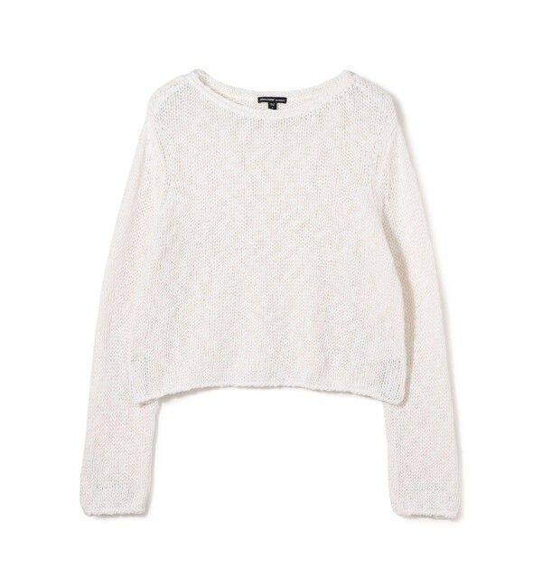 JAMES PERSE「コットンリネンオープンワーク クルーネックプルオーバー WVP3093」|ニット・セーター|11 ホワイト