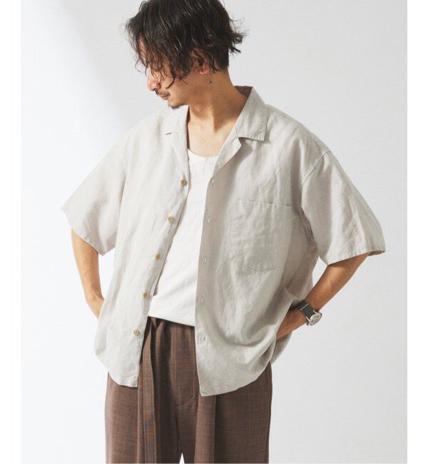 JOURNAL STANDARD relume「ヨーロピアンフラックス ガーメントダイ オープンカラーシャツ」|シャツ・ブラウス|