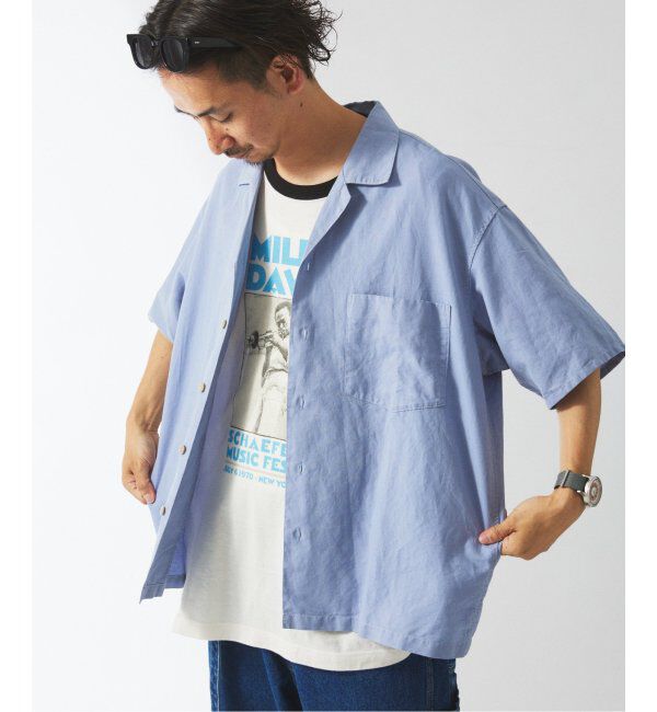 JOURNAL STANDARD relume「ヨーロピアンフラックス ガーメントダイ オープンカラーシャツ」|シャツ・ブラウス|