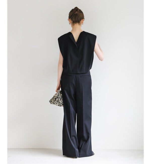 NOBLE「《追加》【洗える】エステルツイルストレッチスラックスパンツ7」|スラックス|