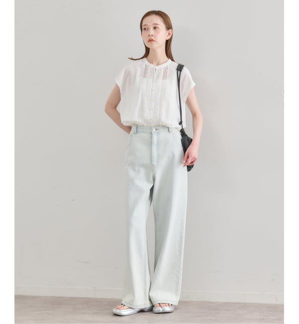 U by SPICK&SPAN「《予約》レースピンタックフレンチスリーブブラウス」|シャツ・ブラウス|