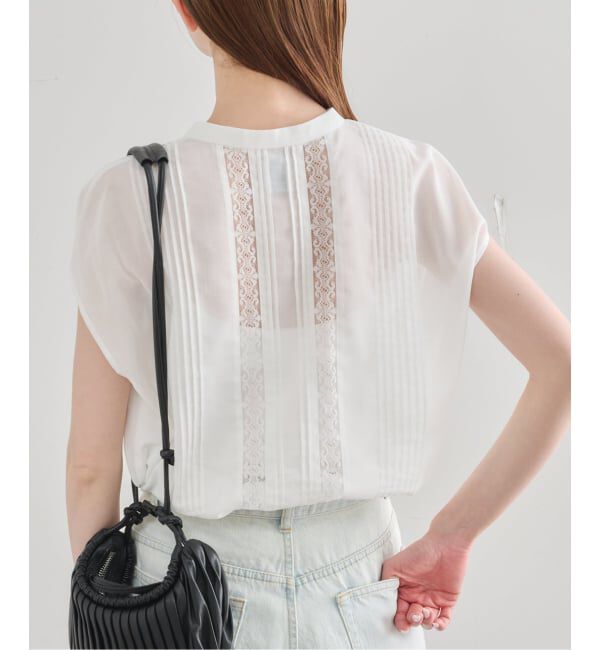 U by SPICK&SPAN「《予約》レースピンタックフレンチスリーブブラウス」|シャツ・ブラウス|