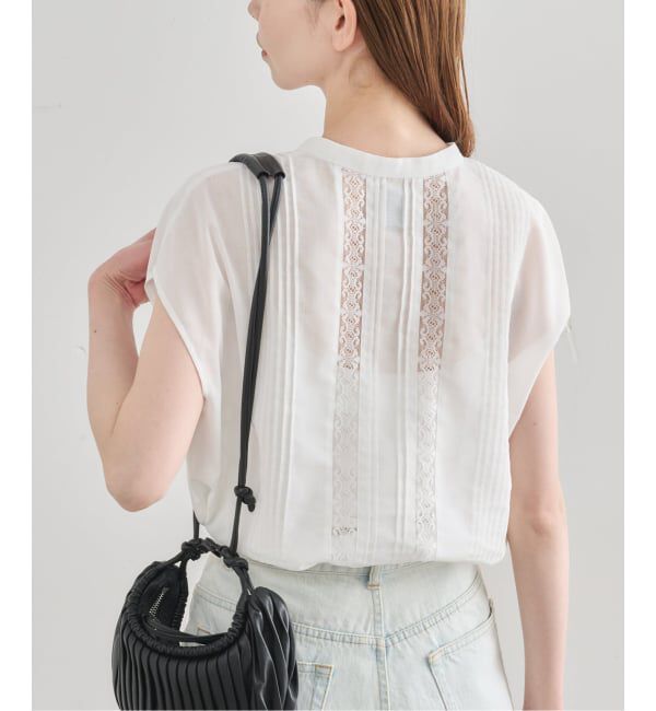 U by SPICK&SPAN「《予約》レースピンタックフレンチスリーブブラウス」|シャツ・ブラウス|