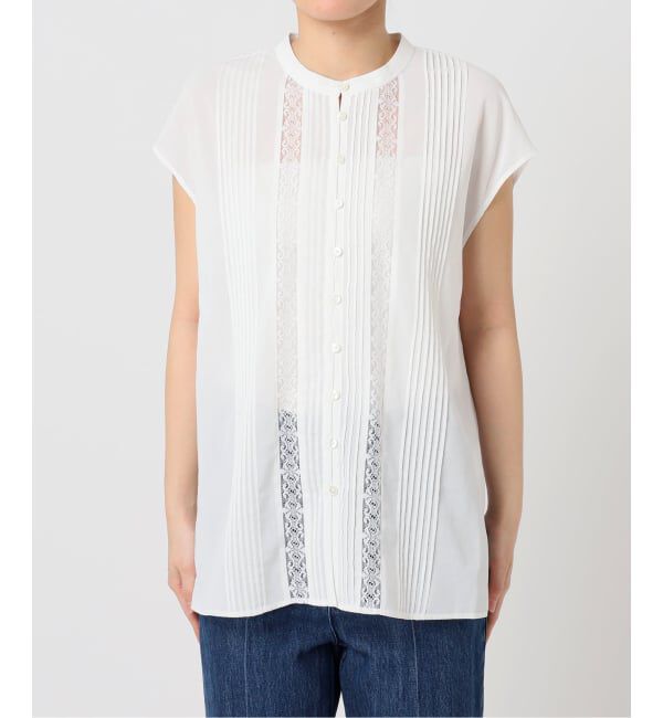 U by SPICK&SPAN「《予約》レースピンタックフレンチスリーブブラウス」|シャツ・ブラウス|