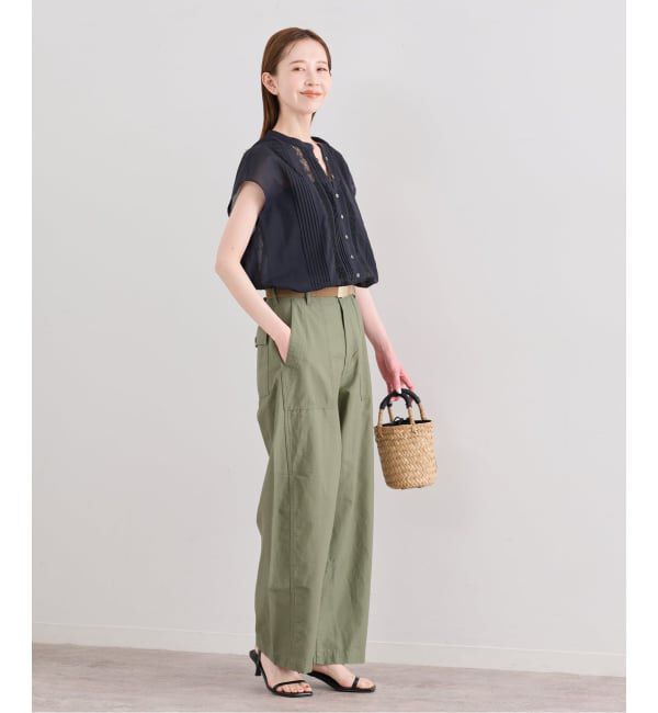 U by SPICK&SPAN「《予約》レースピンタックフレンチスリーブブラウス」|シャツ・ブラウス|