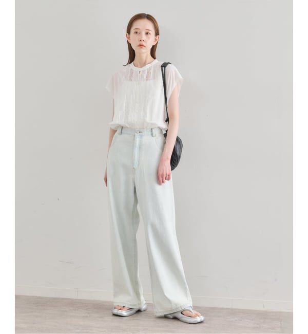 U by SPICK&SPAN「《予約》レースピンタックフレンチスリーブブラウス」|シャツ・ブラウス|