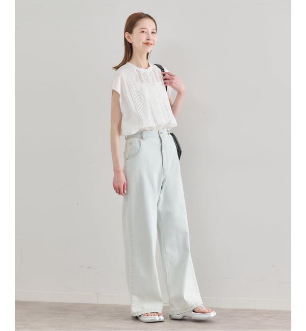 U by SPICK&SPAN「《予約》レースピンタックフレンチスリーブブラウス」|シャツ・ブラウス|