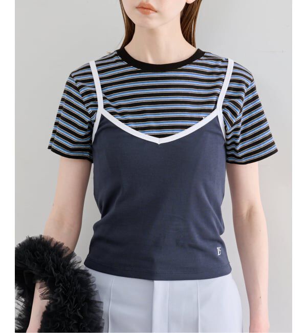 U by SPICK&SPAN「《予約》LOW CLASSIC Lc / ロウ クラシック エルシー Lc STRIPED MINI T-SHIRT」|Tシャツ・カットソー|