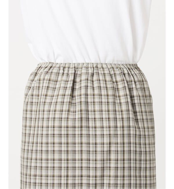 U by SPICK&SPAN「《予約》Atelier Edition/アトリエ エディション EMBROIDERED LACE CHECK SKIRT」|スカート|