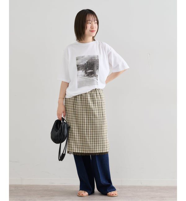U by SPICK&SPAN「《予約》Atelier Edition/アトリエ エディション EMBROIDERED LACE CHECK SKIRT」|スカート|