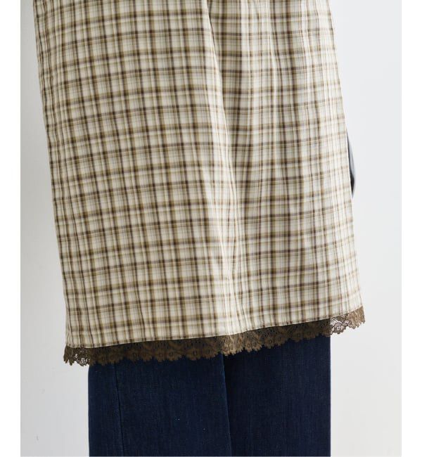U by SPICK&SPAN「《予約》Atelier Edition/アトリエ エディション EMBROIDERED LACE CHECK SKIRT」|スカート|