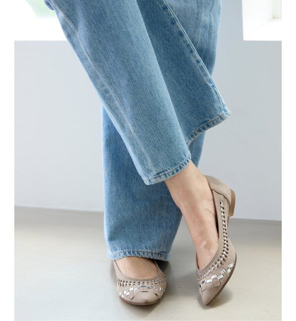  「ポインテッドサシメッシュフラット」|バレエシューズ|グレーA