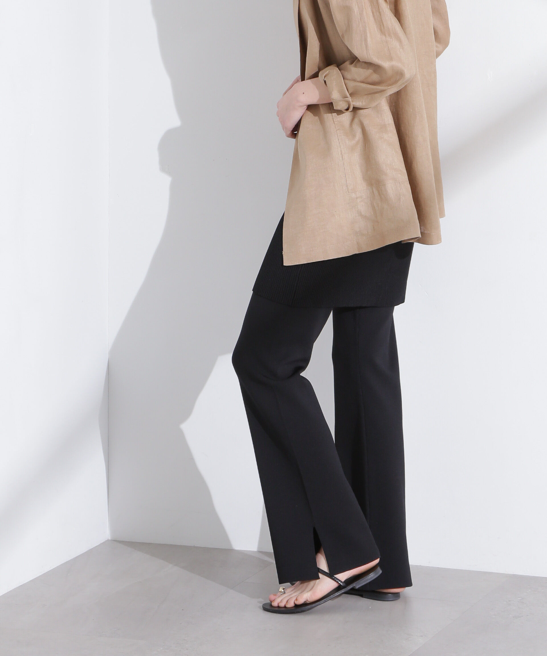 nano･universe「レイヤードニットパンツ」|チノ|