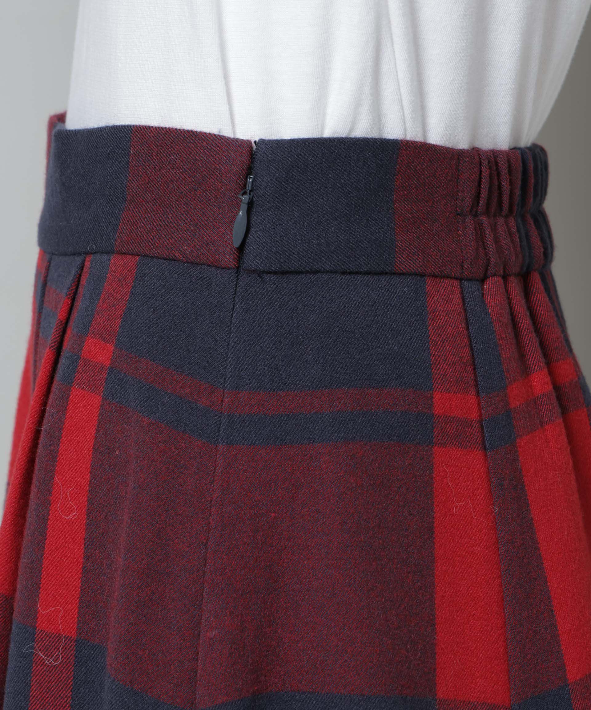 nano･universe「起毛チェックタックフレアスカート」|スカート|