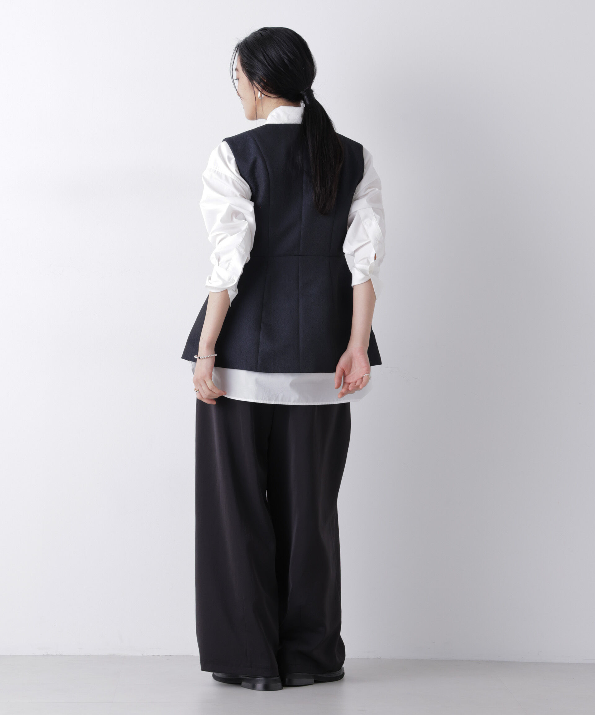 nano･universe「ジャガードペプラムジレ(セットアップ可)」|テーラードジャケット|