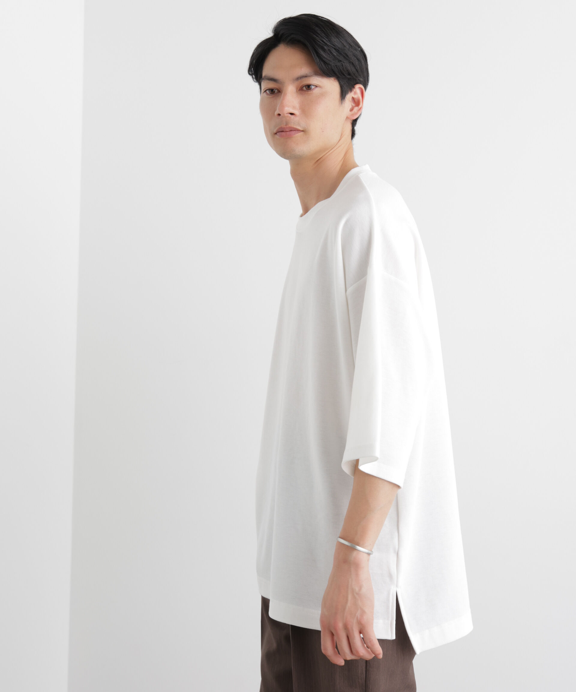 nano･universe「WEB限定/ストレッチフライス BIGTシャツ 半袖」|Tシャツ・カットソー|