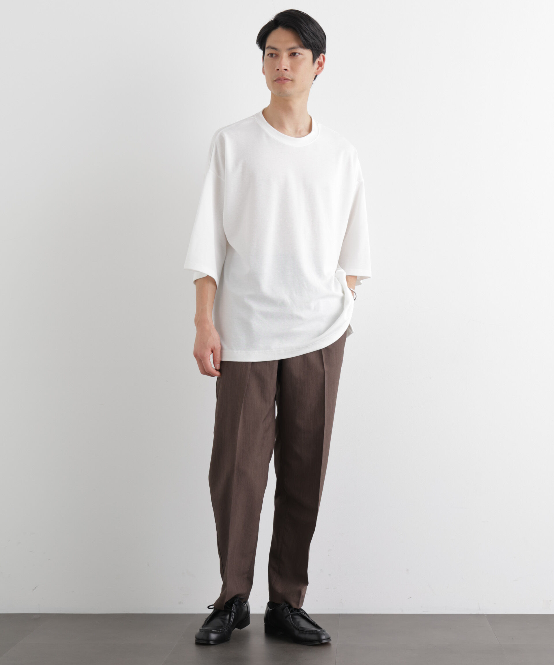 nano･universe「WEB限定/ストレッチフライス BIGTシャツ 半袖」|Tシャツ・カットソー|