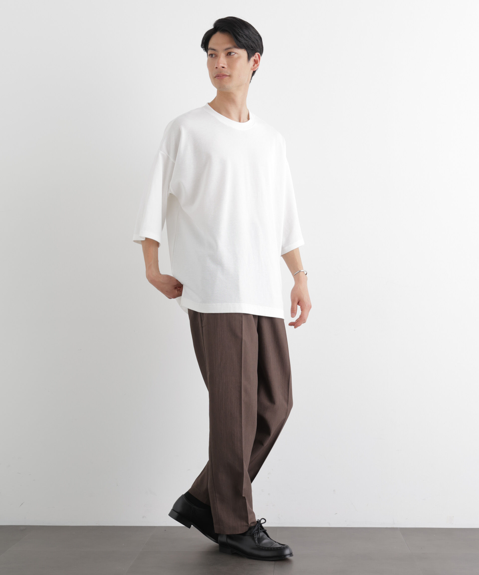 nano･universe「WEB限定/ストレッチフライス BIGTシャツ 半袖」|Tシャツ・カットソー|