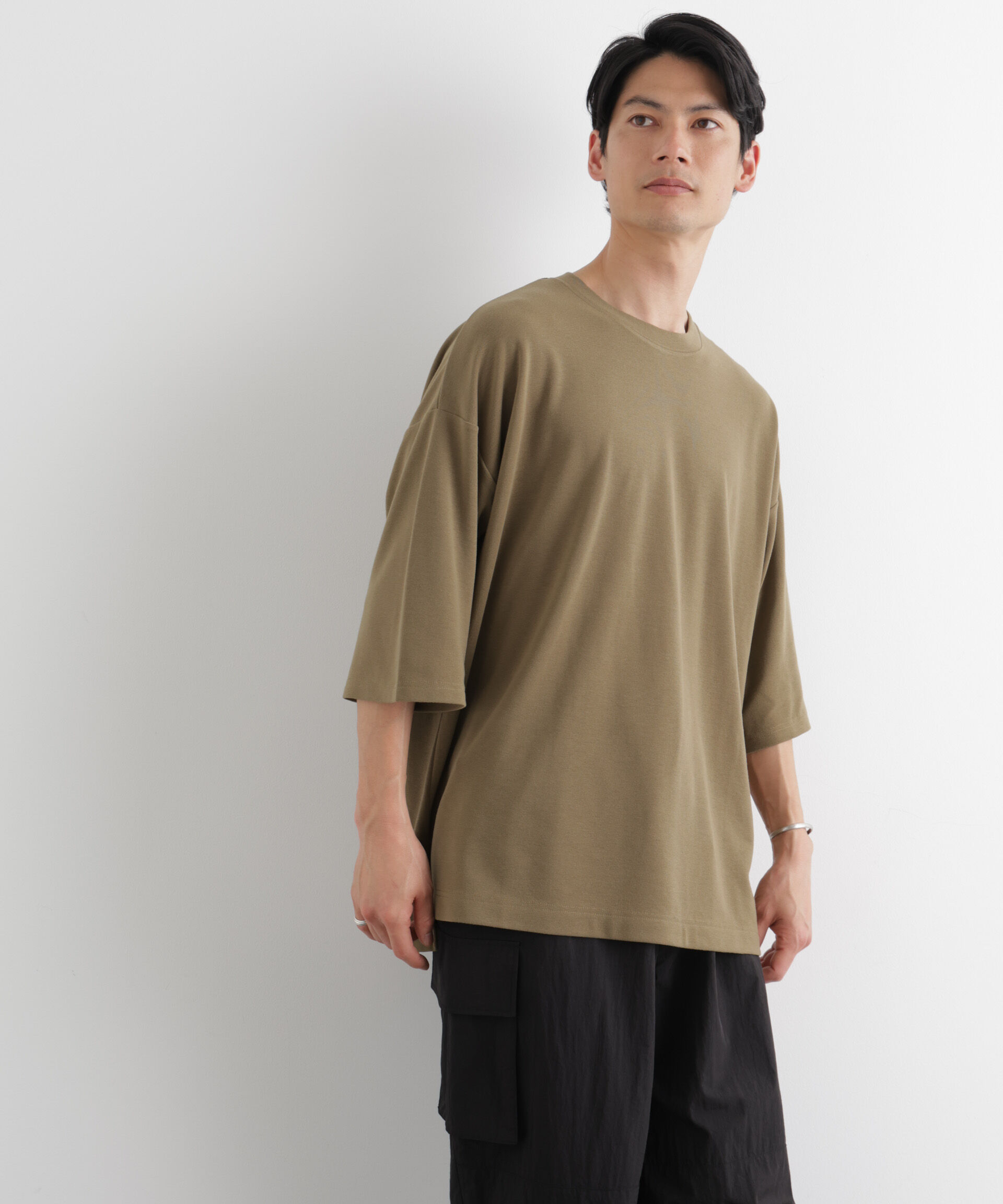 nano･universe「WEB限定/ストレッチフライス BIGTシャツ 半袖」|Tシャツ・カットソー|