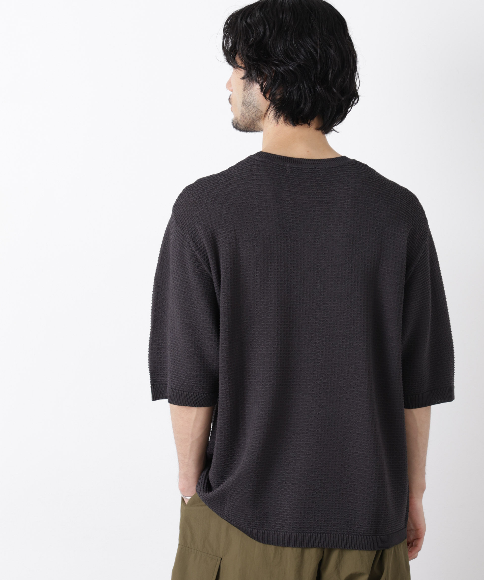 nano･universe「エアリードレープ ニットTシャツ 半袖」|ニット・セーター|