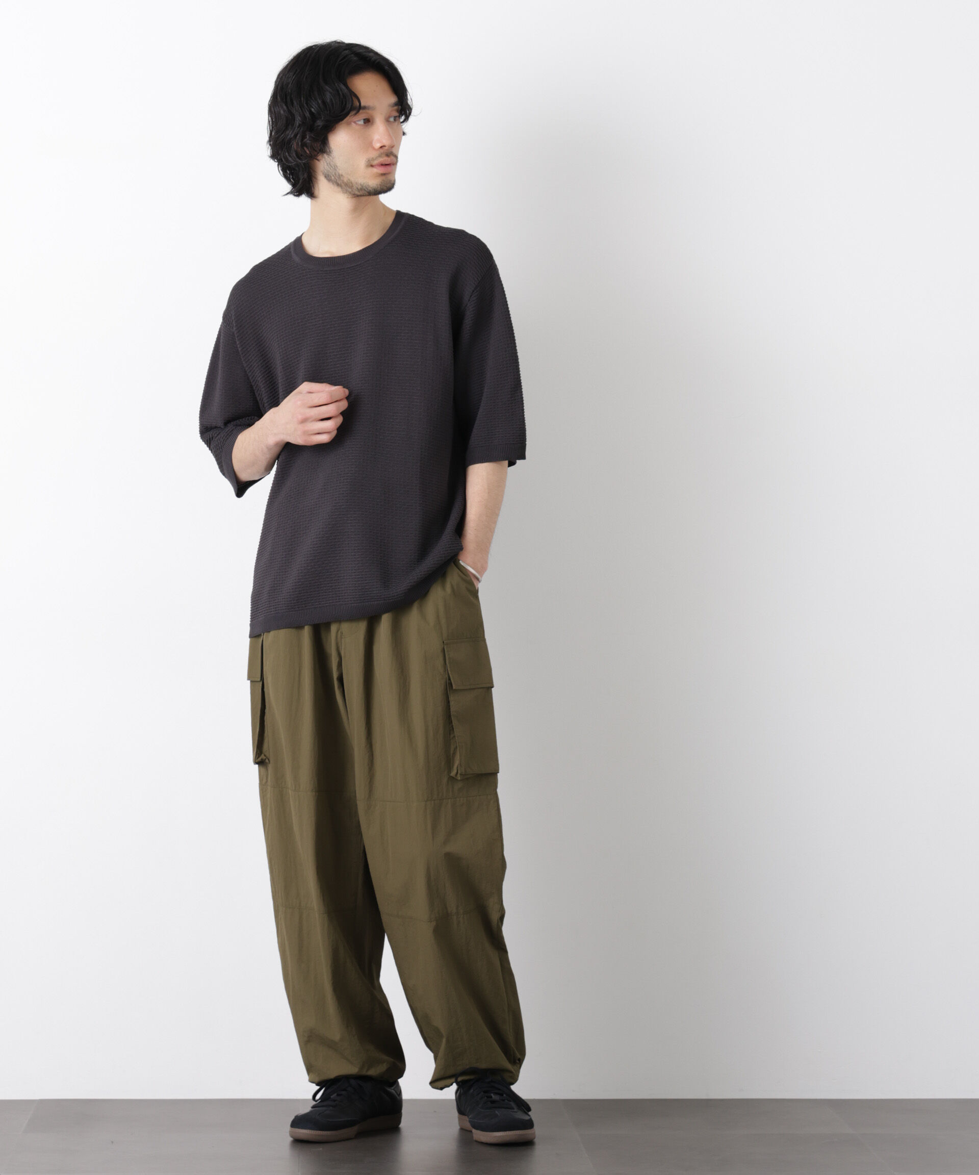 nano･universe「エアリードレープ ニットTシャツ 半袖」|ニット・セーター|