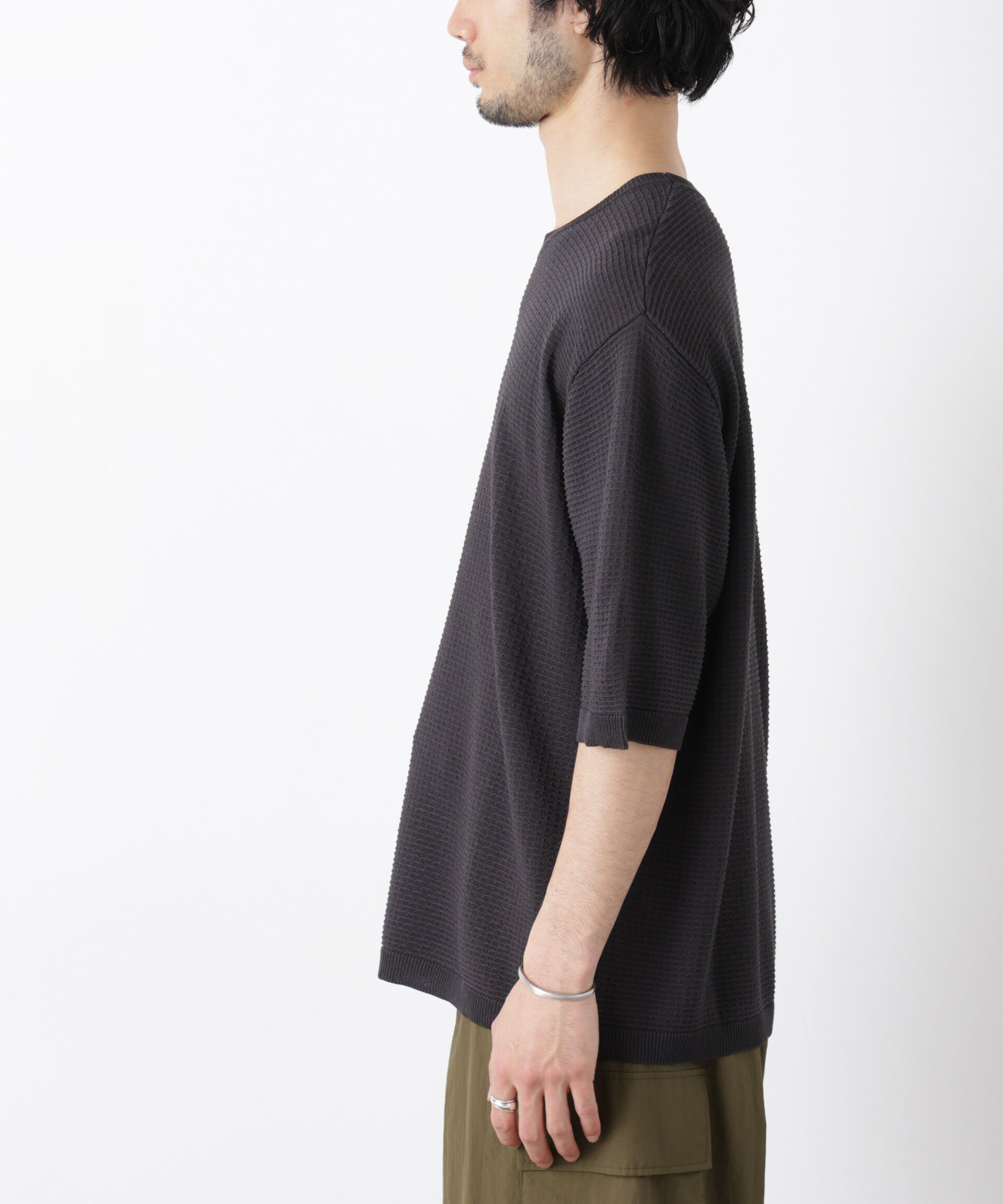 nano･universe「エアリードレープ ニットTシャツ 半袖」|ニット・セーター|