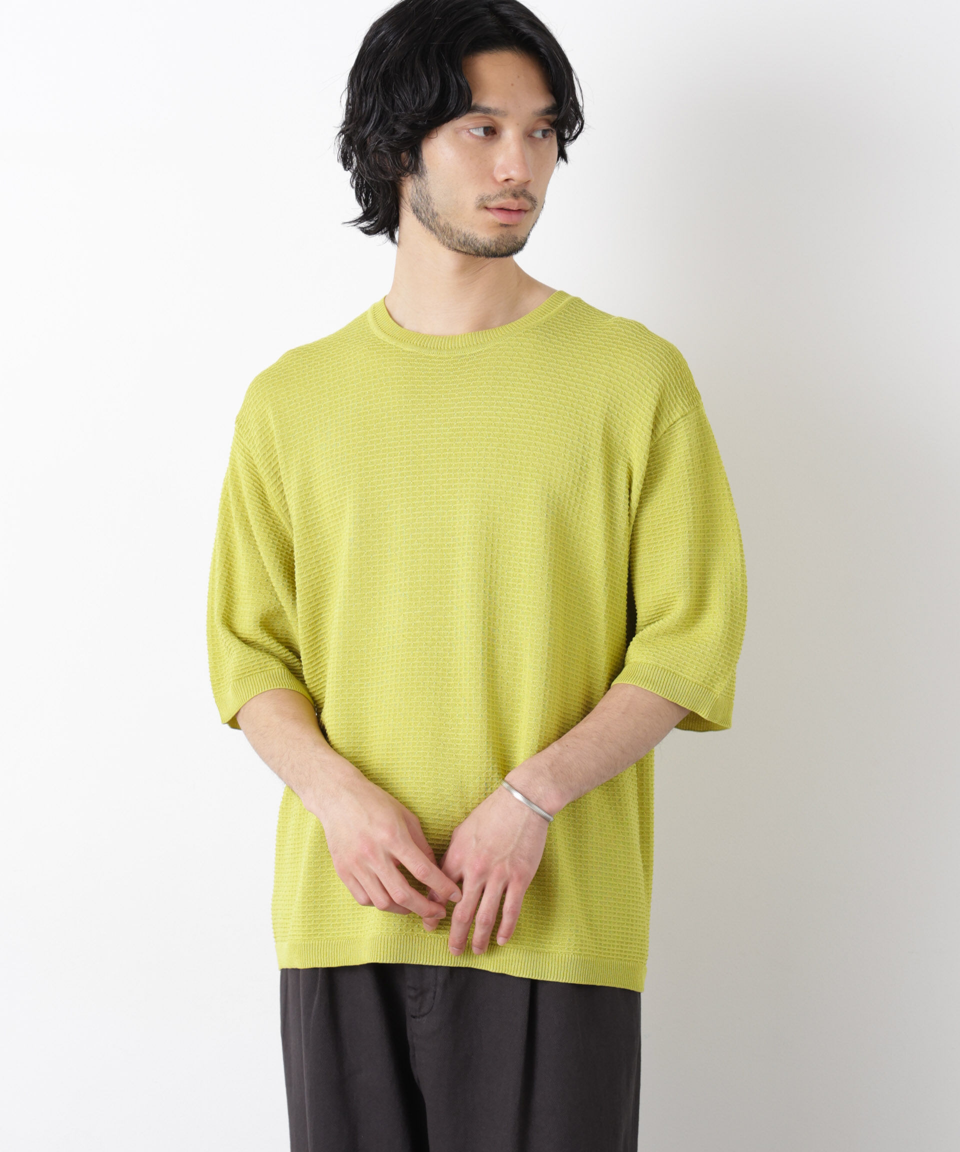 nano･universe「エアリードレープ ニットTシャツ 半袖」|ニット・セーター|