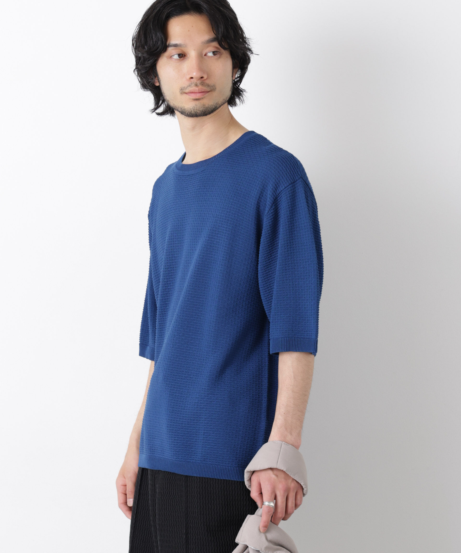 nano･universe「エアリードレープ ニットTシャツ 半袖」|ニット・セーター|