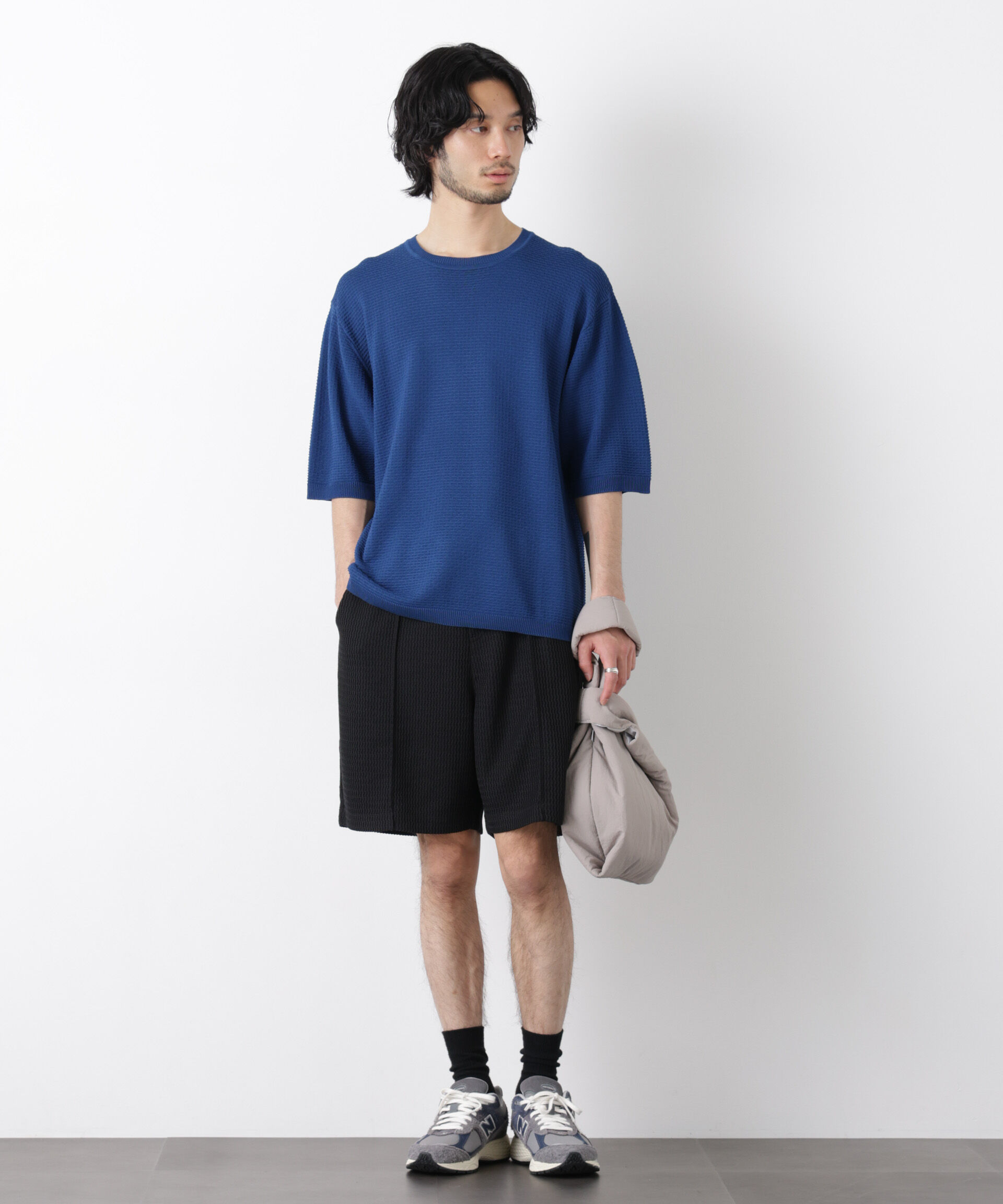 nano･universe「エアリードレープ ニットTシャツ 半袖」|ニット・セーター|