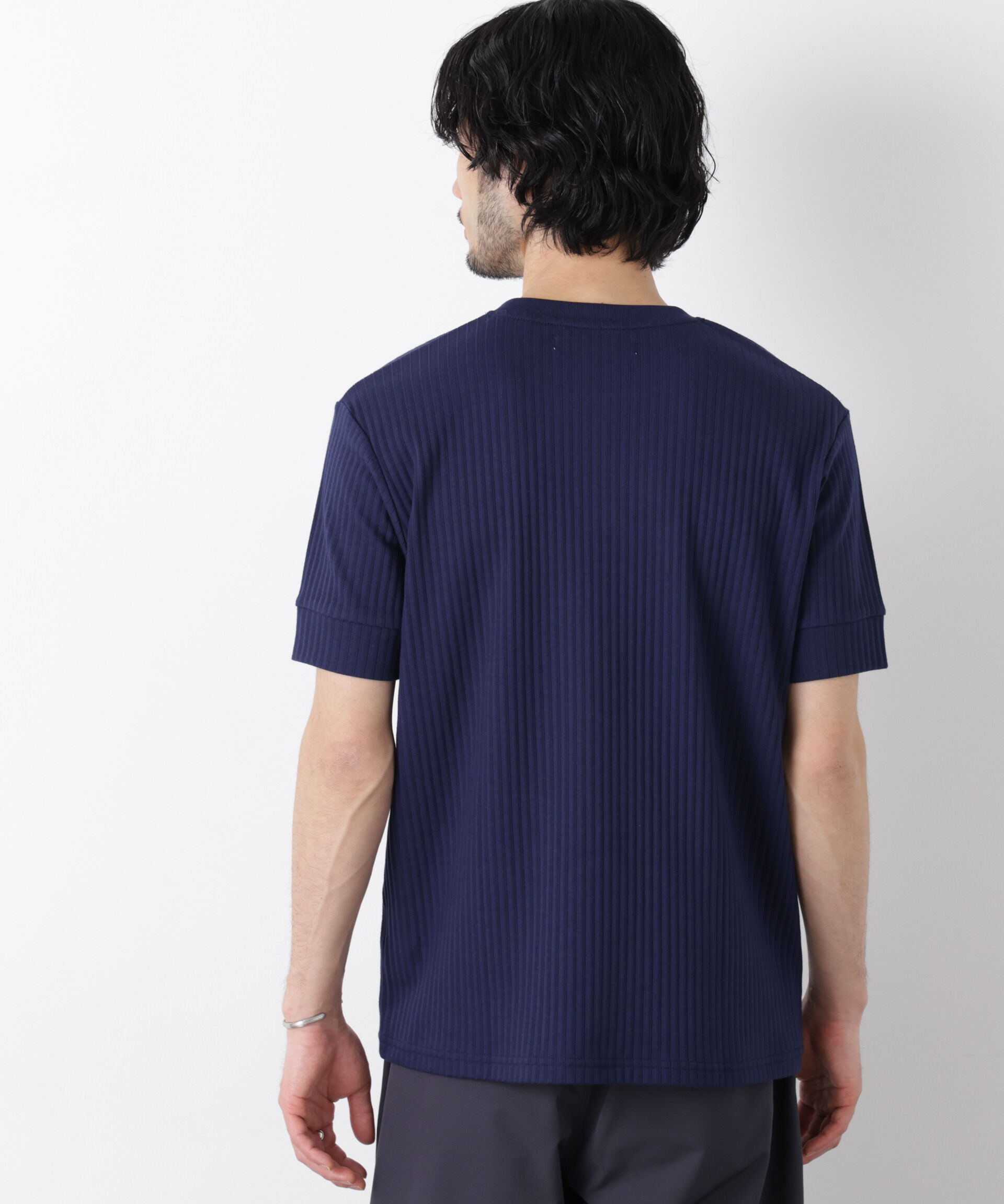 nano･universe「ワイドリブスタンダードヘンリーネックTシャツ 半袖」|Tシャツ・カットソー|