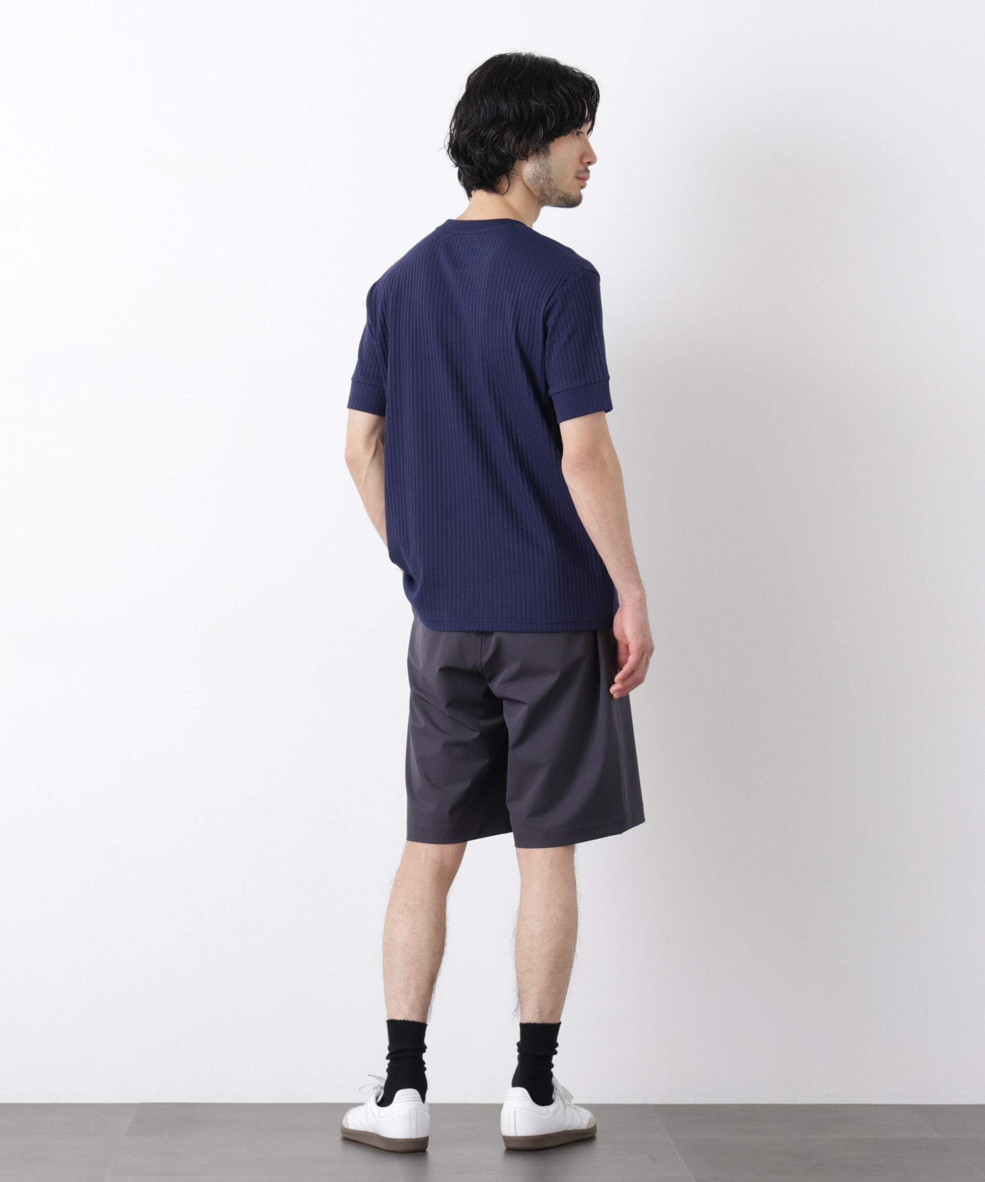 nano･universe「ワイドリブスタンダードヘンリーネックTシャツ 半袖」|Tシャツ・カットソー|