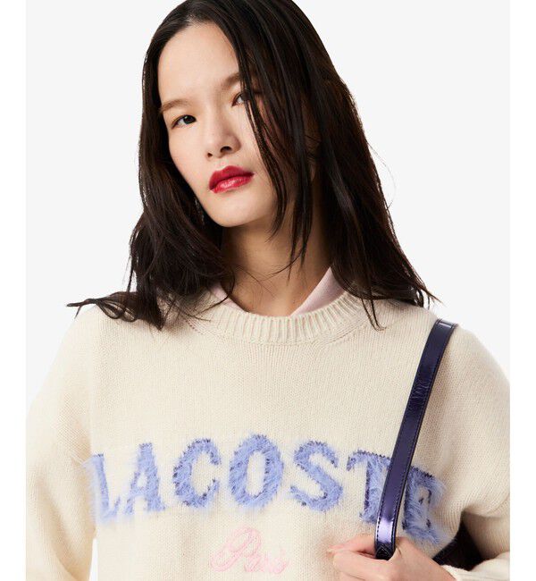 LACOSTE「シャギータッチロゴジャカードウールセーター」|ニット・セーター|
