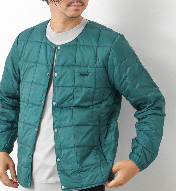 NOLLEY'S goodman「【TAION/タイオン】別注クジラ刺繍CREW NECK BUTTON DOWN JACKET」|ダウン|グリーン系その他