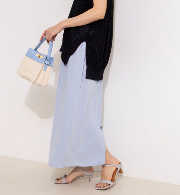 NOLLEY'S「ウォッシャブルハイスペックサテンロングスカート」|フレア|