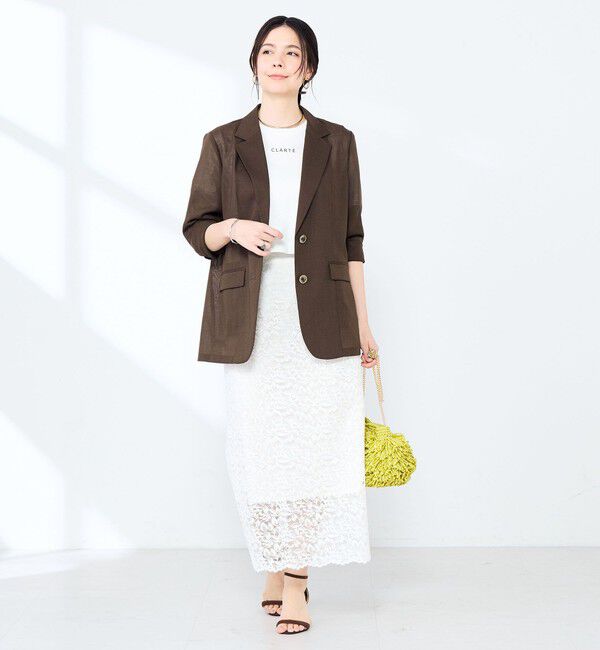 NOLLEY'S sophi「《セットアップ対応》ウォッシャブルリネンライクシアーボイルジャケット」|テーラードジャケット|