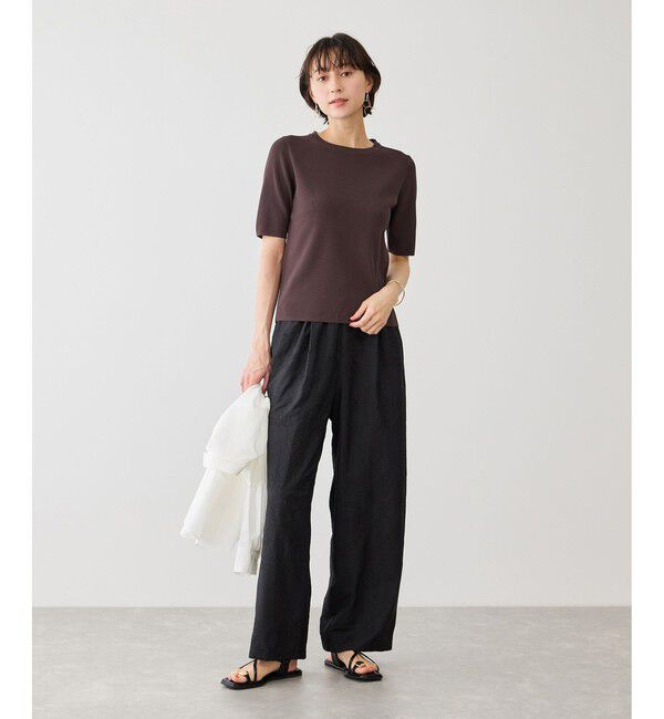 Rope&rsquo;Picnic「八方映えニット ハーフスリーブニット/UVカット・接触冷感・イージーケア」|ニット・セーター|