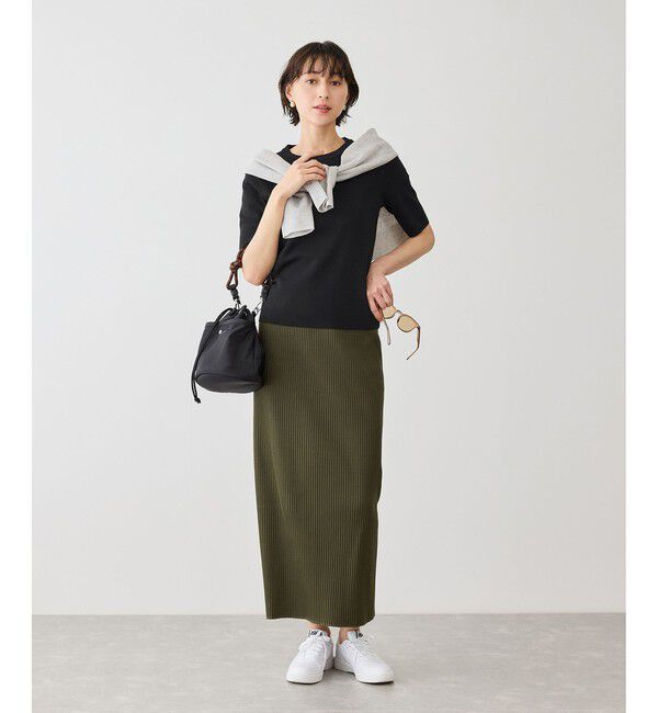 Rope&rsquo;Picnic「八方映えニット ハーフスリーブニット/UVカット・接触冷感・イージーケア」|ニット・セーター|