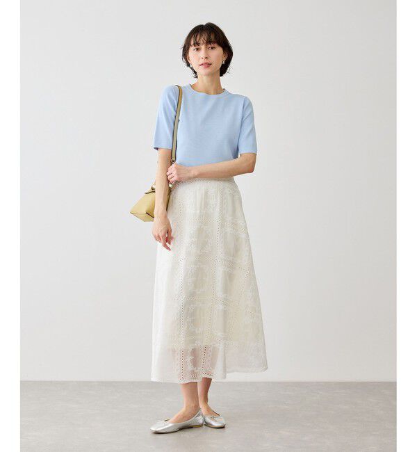 Rope&rsquo;Picnic「八方映えニット ハーフスリーブニット/UVカット・接触冷感・イージーケア」|ニット・セーター|