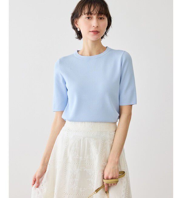 Rope&rsquo;Picnic「八方映えニット ハーフスリーブニット/UVカット・接触冷感・イージーケア」|ニット・セーター|