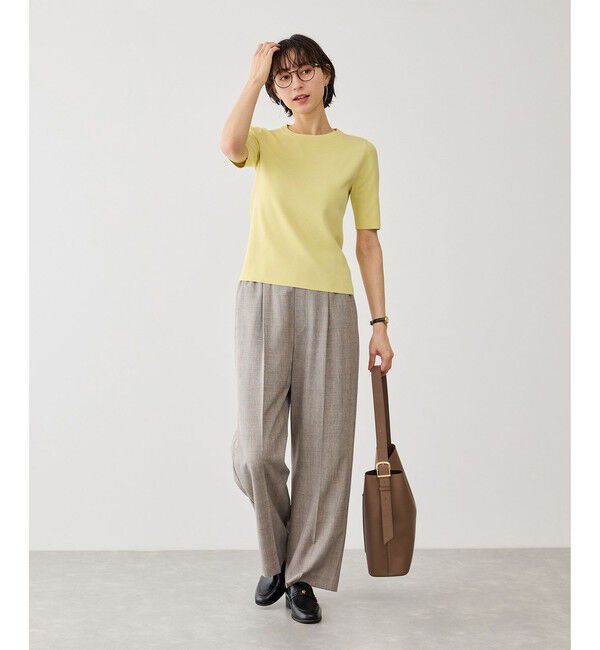 Rope&rsquo;Picnic「八方映えニット ハーフスリーブニット/UVカット・接触冷感・イージーケア」|ニット・セーター|