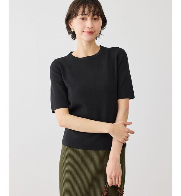 Rope&rsquo;Picnic「八方映えニット ハーフスリーブニット/UVカット・接触冷感・イージーケア」|ニット・セーター|