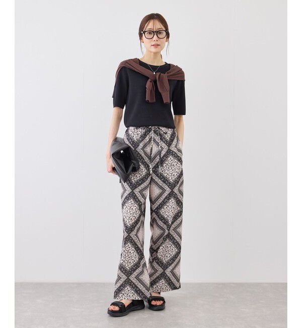 Rope&rsquo;Picnic「八方映えニット ハーフスリーブニット/UVカット・接触冷感・イージーケア」|ニット・セーター|