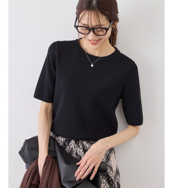 Rope&rsquo;Picnic「八方映えニット ハーフスリーブニット/UVカット・接触冷感・イージーケア」|ニット・セーター|