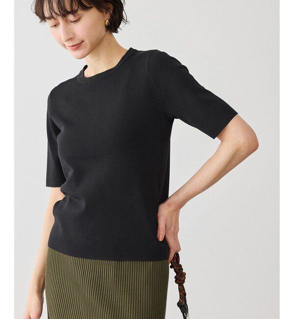 Rope&rsquo;Picnic「八方映えニット ハーフスリーブニット/UVカット・接触冷感・イージーケア」|ニット・セーター|