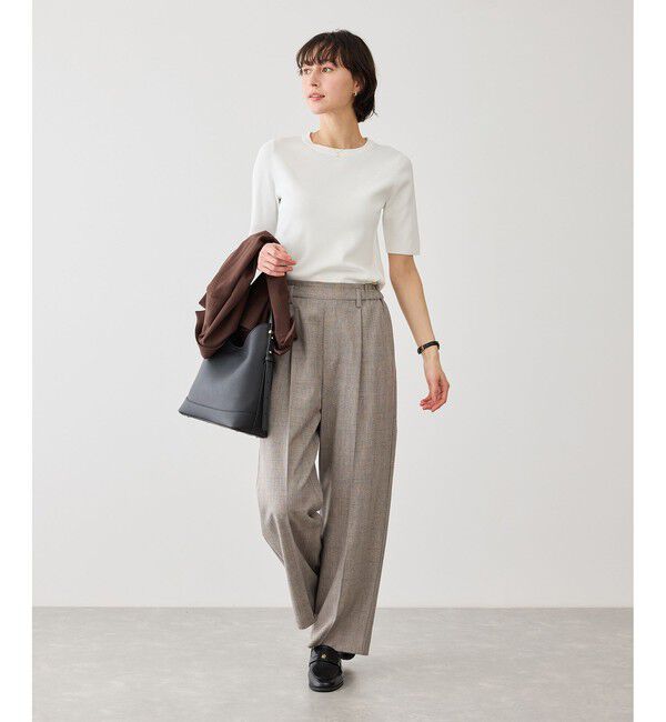 Rope&rsquo;Picnic「八方映えニット ハーフスリーブニット/UVカット・接触冷感・イージーケア」|ニット・セーター|